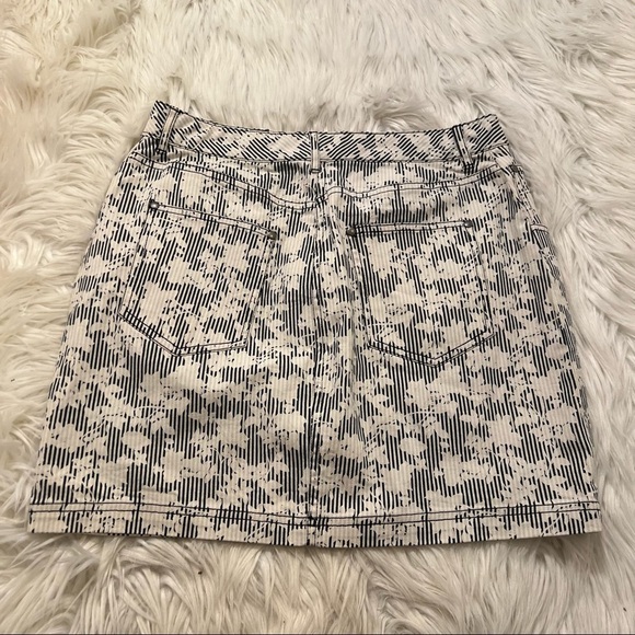 BDG Denim Mini Skirt Blue White Stripes Floral - Picture 8 of 12